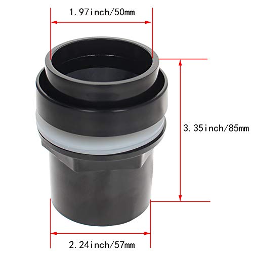 MroMax 50mm / 1.97" ID PVC Aquarium Water Pipe Connector Joint Straight Tubes Hose Connector Fish Tanks Accessories 2pcs - size: 2pcs 50mm