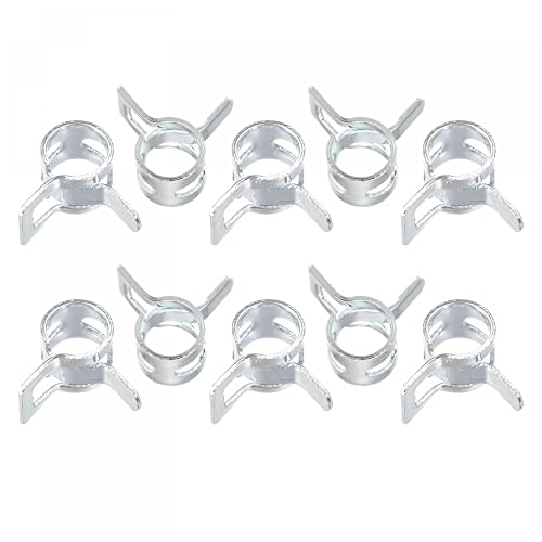 uxcell 50pcs 4mm Spring Band Type Action Fuel/Silicone Vacuum Hose Pipe Clamp Low Pressure Air Clip Clamp, Zinc Plated