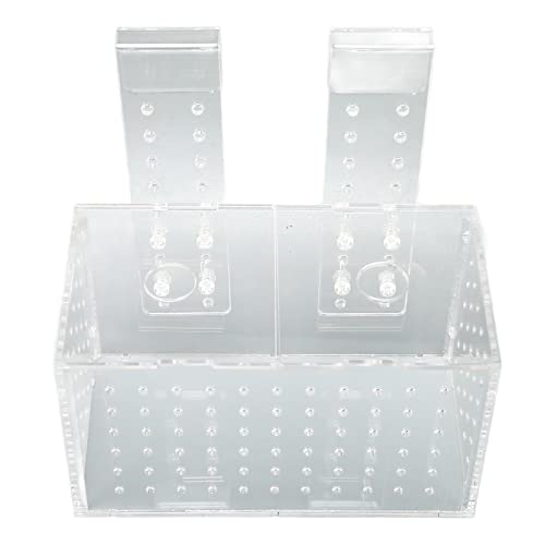 Fish Breeding Isolation Box, Acrylic Aquarium Hatchery 17x9x10cm, Transparent with Hook Installation - Easy Observation, Secure Lid Design, Suitable for Small Fish Tank (17 * 9 * 10CM) - size: 17*9*10CM