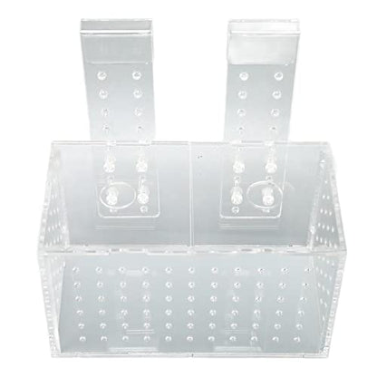 Fish Breeding Isolation Box, Acrylic Aquarium Hatchery 17x9x10cm, Transparent with Hook Installation - Easy Observation, Secure Lid Design, Suitable for Small Fish Tank (17 * 9 * 10CM) - size: 17*9*10CM