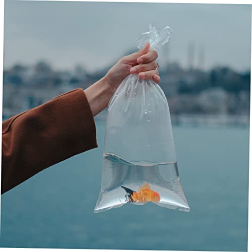 Cabilock 20Pcs Aquarium Fish Wrapping Bags Transparent Pouch for Goldfish Flat Angle Packing Odorless for Tropical Fish Transport