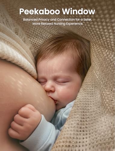 PATPAT Nursing Cover for Breastfeeding, Soft Breathable Privacy Poncho, Multi-Use Solid Knit Breastfeeding Cover for Moms, Portable Nursing Shawl & Baby Blanket (Beige) - color: Beige