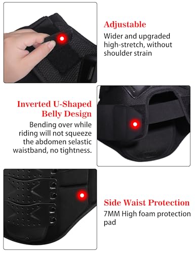 Motorcycle Armor Vest for Men, Dirt Bike Gear Body Armor Vest Chest Protector Motocross Gear, Motorcycle Riding Protective Gear for Off-Road Racing Cycling Skiing