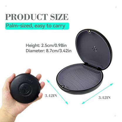 2 Pack Retainer Case with Vent Hole, Compatible with Invisalign - color: 2 Pack Black+gray Silicone