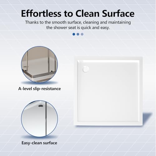 vidaXL Square ABS Shower Base Tray Home Indoor Bath Bathroom Hardware Fixture Part Plumbing Low Threshold Shower Tray Bath Pan Base White - color: White, size: 31.5" x 31.5"
