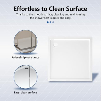 vidaXL Square ABS Shower Base Tray Home Indoor Bath Bathroom Hardware Fixture Part Plumbing Low Threshold Shower Tray Bath Pan Base White - color: White, size: 31.5" x 31.5"
