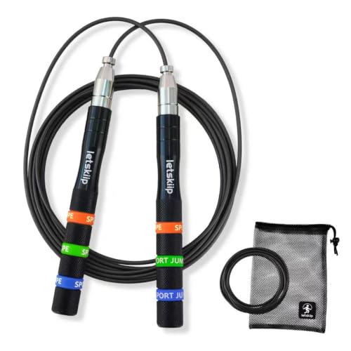 Self-Locking Aluminum Speed Jump Rope, 2 Cable Set
