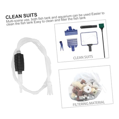 1set Fish Tank Siphon Filter Net for Water Changing Sand Washing and Dirt Removal Manual Aquarium Cleaning Tool Kit for Tanks