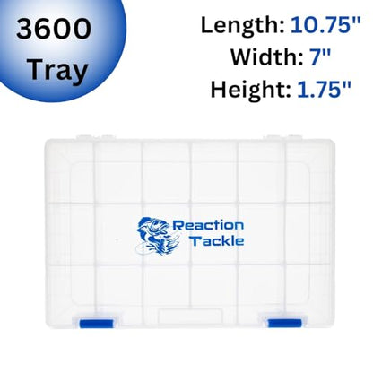 Reaction Tackle Tackle Box Trays, Utility Storage Boxes for Fishing Tackle, Lures, Hooks & Baits – Fits Tackle Bags and Tackle Boxes - color: 3600 Trays (2-pack)