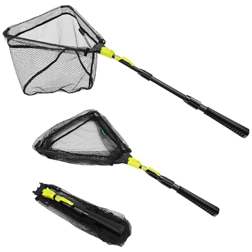 Fishing Net, SANLIKE Fishing Gear and Equipment, Fishing Net with Handle, Fly Fishing Net, Fly Fishing Accessories - size: 43 inch