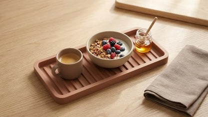Silicone Sink and Surface Organizer Tray, Sponge Holder, Vanity Tray, Trivet, Heat Safe, Dishwasher Safe, for Bathroom and Kitchen Organization (White, 9"x3.5")