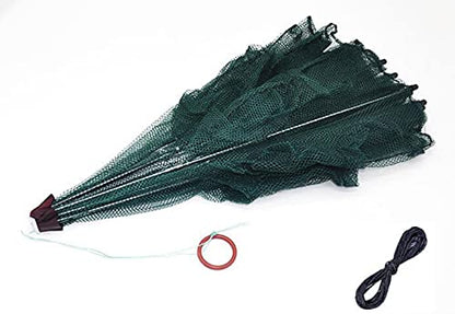 2 Pack Crawfish Trap，Crab Fish Trap,Foldable Fishing Bait Trap Cast Net Cage with 18 Feets Nylon Rope for Catching Small Bait Fish Eels Crab Lobster Minnows Shrimp 2 Pack
