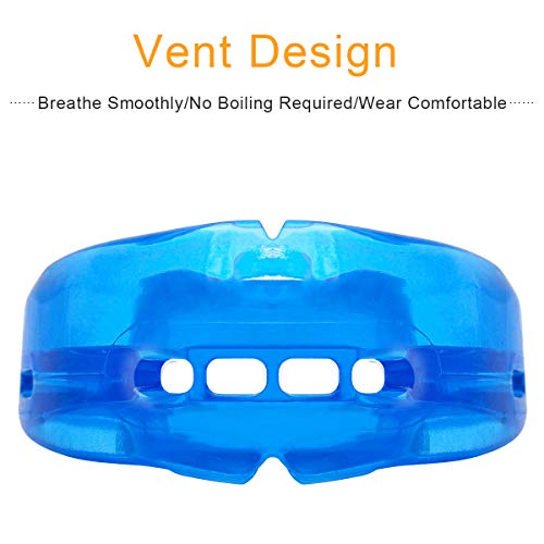Coolrunner Double Braces Mouth Guard, Youth Sports Athletic Mouth Guards | Mouthguard for Upper and Lower Teeth Protection Required for Youth, Teenager and Adults (Blue) (Blue)