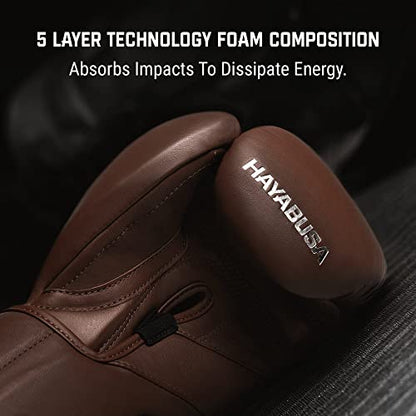 Hayabusa T3 Kanpeki Leather Boxing Gloves - color: Walnut Brown, size: 14oz