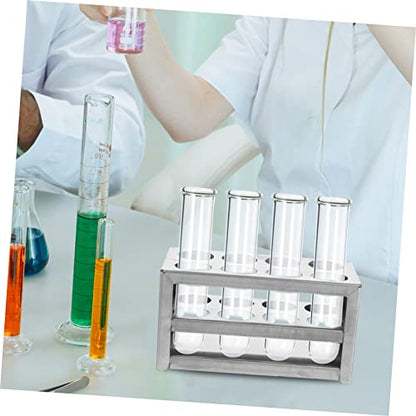 PRETYZOOM 1pc Stainless Steel Test Tube Rack Practical Organizer for Laboratory Classroom and Home Use Lightweight Holder for Test Tubes Lipsticks