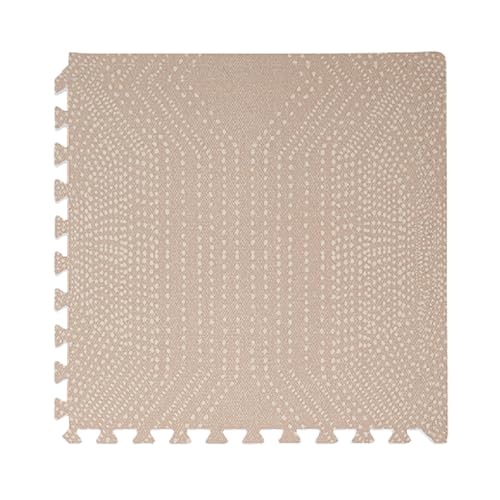 Toddlekind Haven Puzzle Playmat, 4x6 Non-Toxic Interlocking Foam Floor Mat | 4' X 6' Non-Toxic EVA Foam Tiles, Durable, Odorless, Wipe-Clean Playroom Floor Mat, Easy Assembly - color: Latte