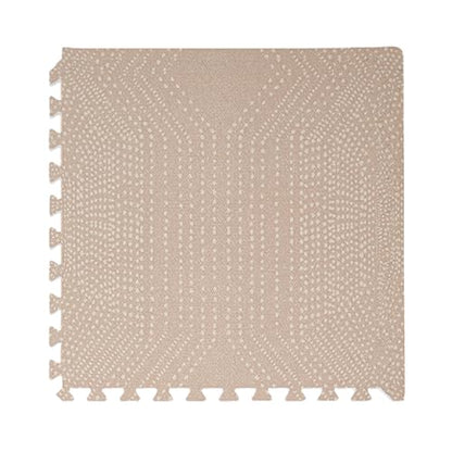 Toddlekind Haven Puzzle Playmat, 4x6 Non-Toxic Interlocking Foam Floor Mat | 4' X 6' Non-Toxic EVA Foam Tiles, Durable, Odorless, Wipe-Clean Playroom Floor Mat, Easy Assembly - color: Latte