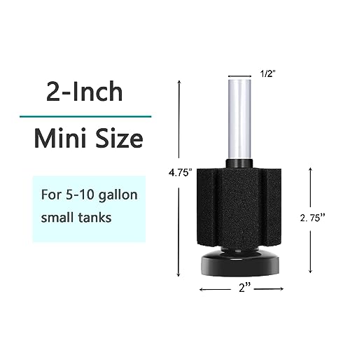 AQUANEAT Aquarium Sponge Filter Breeding Fry Betta Shrimp Nano Fish Tank 4pcs (Small up to 10Gal) - size: Small up to 10Gal