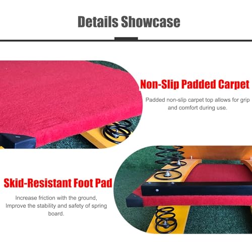 Youth Gymnastics Springboard, Hardwood Gymnastics Springboard 4 Spring Vault Springboard with Anti-Slip Felt and Foot Pads Sports Club/Martial Arts Springboard