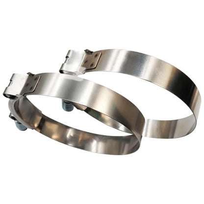 4" Heavy Duty T Bolt Hose Clamp Stainless Steel - Spring Loaded 108mm - 116mm for 4" I.D. Hose with 3mm - 6mm Wall Thickness, Auto-adjusting maintain Constant Tension (108mm - 116mm, 2 Pack) - size: 4" Hose Clamp 108mm - 116mm (4.25" - 4.57")