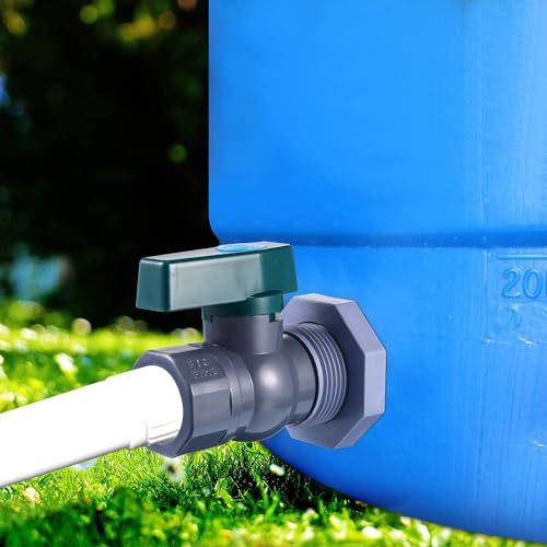 3/4 Inch Rain Barrel Spigot Kit - BILAL Water Barrel PVC Garden Diverter Kit with Bulkhead Fitting Hose Faucet Adapter and Thread Seal Tape for Water Tanks, Aquariums, Tubs, Pool, Garden Barrel - size: 1-Set