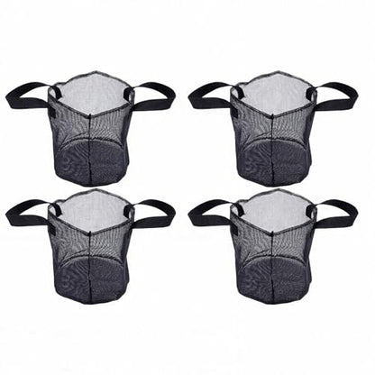 Zunate 4PCS Mesh Pond Plant Baskets, Reusable PVC Pond Planting Bags with Handles, Heavy Duty Tear Proof Containers for Garden Bog Plants, Aquarium Flower Vegetable Planter (Round) - size: Round