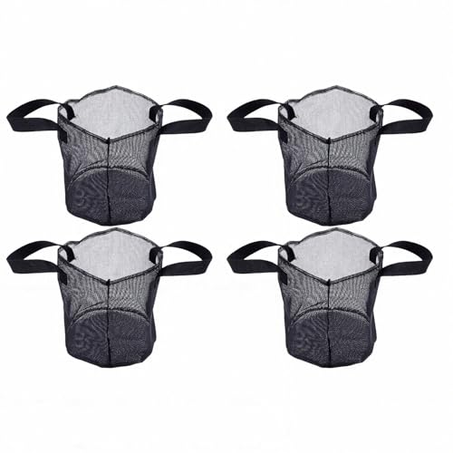 4PCS Aquatic Plant Pots, Reusable PVC Pond Planting Bags with Sturdy Handles, Aquatic Plant Baskets, Grow Bags for Island Live Aquarium Flowers, Convenient to Storage (Round) - size: Round