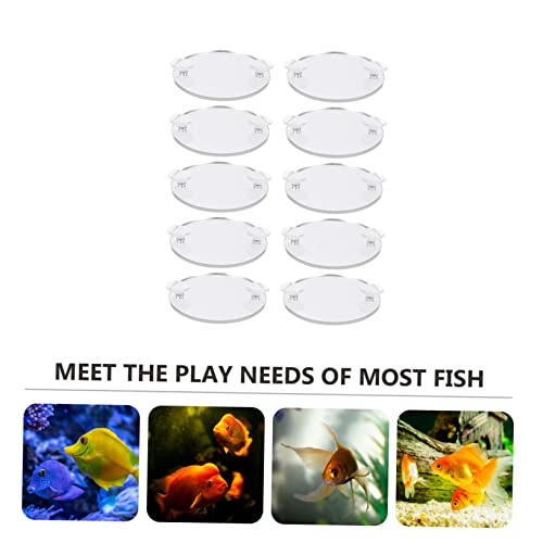 Happyyami Betta Fish Tank Mirror Decorations 10pcs Suction Cup Aquarium Airline Mirror Toy for Betta Fish Safe Material