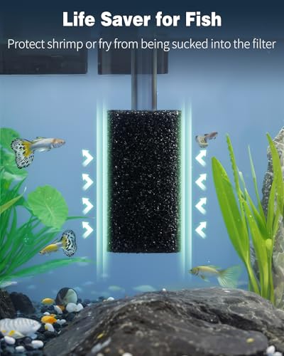 Pawfly 12 Pack Pre-Filter Sponge, 0.6" Aquarium Intake Filter Sponge Foam Cover Rolls for Small Fish Shrimp Fry Fish Tank Covers Accessories