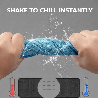 Cooling Towel with Silicone Case, Quick Dry Sports Towel, 11.8 x 35.4 in - color: Black, size: Medium