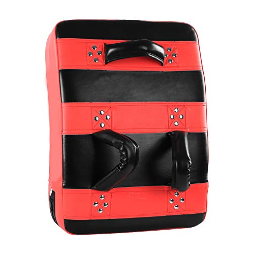 KANASI Curved Arm Pad Focus, Ergonomic Design with high Density EVA for Kickboxing Taekwondo Muay Thai Training and Sparring Safety for Martial Arts Enthusiasts - color: Black Red