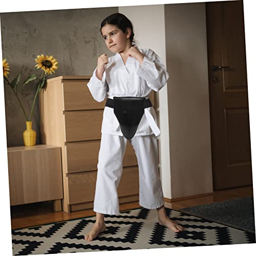 Professional Groin Protector Wear Resistant PU for Boxing Training Black