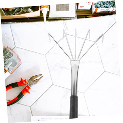 Toddmomy Tile Leveling Tool for Home Use 5-Prong Ash Rake Metal Head Versatile Brick Leveling Gadget for Efficient Tile Installation and Sand Flatting
