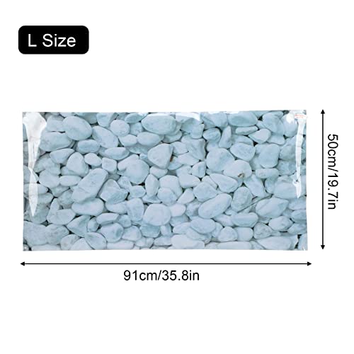 HEEPDD Aquarium Background, 91x50 Cm White Pebbles Pattern PVC Self Adhesive Wallpaper No Removal Terrarium Background for Fish Tank Decoration - size: 91*50CM