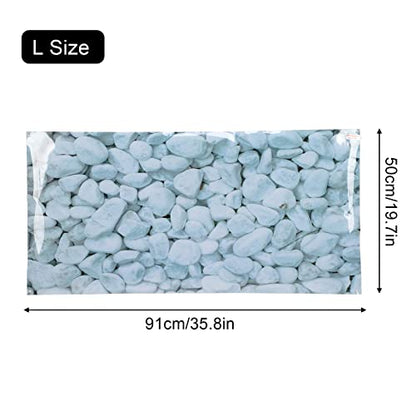 HEEPDD Aquarium Background, 91x50 Cm White Pebbles Pattern PVC Self Adhesive Wallpaper No Removal Terrarium Background for Fish Tank Decoration - size: 91*50CM