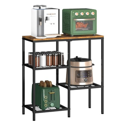 20 Gallon Aquarium Stand, 3 Tier Metal Fish Tank Stand with Shelves, Reptile Tank Stand for Accessories Storage, Turtle Terrarium Stand for Home Office,29.13" L x 12.2" W Tabletop, Brown