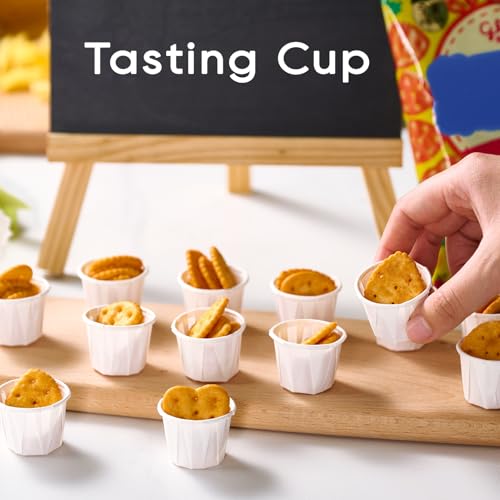 LITOPAK 500 Pack 0.75 oz Disposable Paper Souffle Medicine Cups, 3/4 oz Sample Cups for Tasting Pills, Food Dessert Services, and Condiments - style: White-0.75oz-500