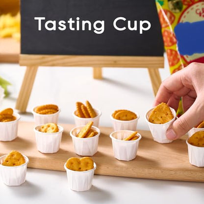 LITOPAK 500 Pack 0.75 oz Disposable Paper Souffle Medicine Cups, 3/4 oz Sample Cups for Tasting Pills, Food Dessert Services, and Condiments - style: White-0.75oz-500