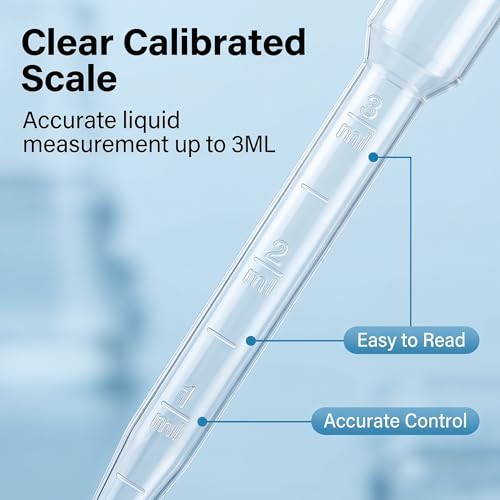 20PCS 3ml Dropper Pipettes - Disposable Pipettes Dropper for Accurate Liquid Transfer, Perfect for Essential Oils, Resin, Crafts, Labs, Kids Activities - Plastic Pipette, Droppers