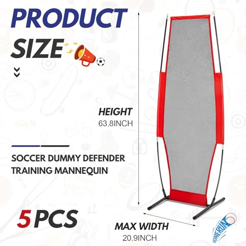 Shappy Soccer Dummy Defender Training Mannequin Portable Defender Practice Dummy for Basketball, Baseball and Softball