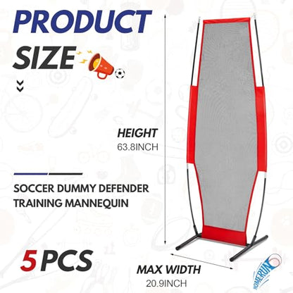 Shappy Soccer Dummy Defender Training Mannequin Portable Defender Practice Dummy for Basketball, Baseball and Softball
