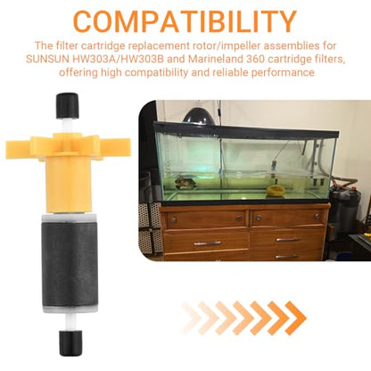 Ziyuan 2-Pack Aquarium Canister Filter Impeller for SUNSUN HW303A/HW303B | Also Compatible with Marineland 360 Cartridge Filters, Replacement Impellers for Canister Filter Maintenance