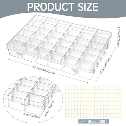 8 Pack 36 Grids Clear Plastic Organizer Storage Box with Adjustable Dividers Small Crafts Organizers Bead Storage Compartment Container for Jewelry Fishing Tackle Nail Parts