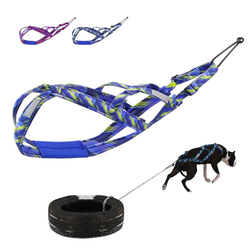 PET ARTIST Dog Weight Pulling Harness,Speed Training,Work Out Dog Sled Harness for Medium,Large Dogs,Blue,XL - size: XL:Neck 18"(46cm),Back:22.5-26.5"(58-68cm)