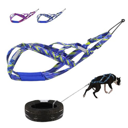 PET ARTIST Dog Weight Pulling Harness,Speed Training,Work Out Dog Sled Harness for Medium,Large Dogs,Blue,XL - size: XL:Neck 18"(46cm),Back:22.5-26.5"(58-68cm)