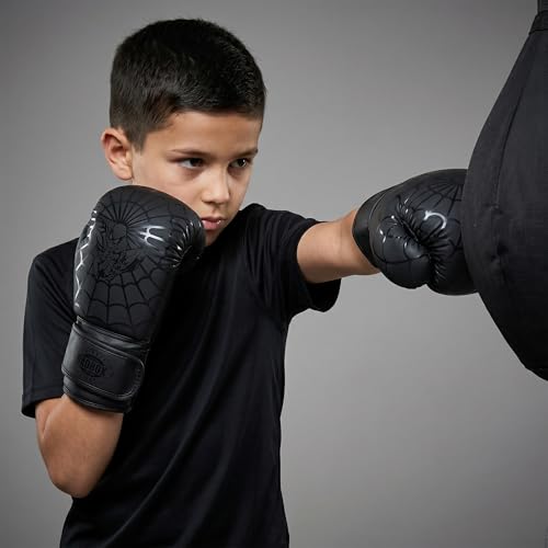 Kids Boxing Gloves 6oz | Boxing Gloves for Kickboxing Muay Thai MMA | Bag Gloves for Punching Bag - color: Black-MATT