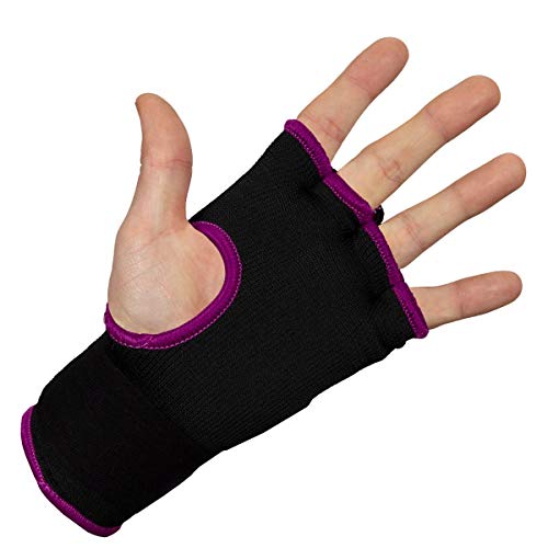 Title Boxing Attack Nitro Speed Wraps 2.0 - Boxing Wraps, Quick Wraps Boxing, Boxing Hand Wraps, Hand Wraps for Boxing Gloves, MMA Gloves, Wrist Wraps Boxing, Muay Thai Hand Wraps, Knuckle Protection - color: Black/Purple, size: Standard