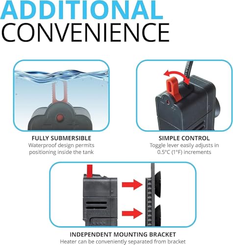 Fluval E200 Advanced Electronic Heater, 100-Watt Heater for Aquariums up to 65 Gal., A773,Black - style: E200