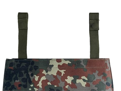 Tactical Molle Groin Protector, Detachable 800D Nylon Soft EVA for Airsoft - color: Flecktarn
