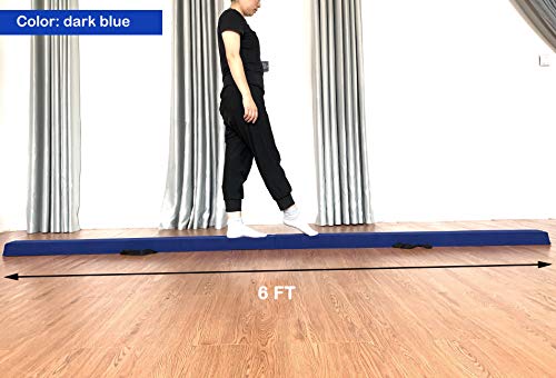Marfula 6 FT / 8 FT / 9 FT Folding Gymnastics Beam Foam Balance Floor Beam - color: Blue, size: 6 Ft